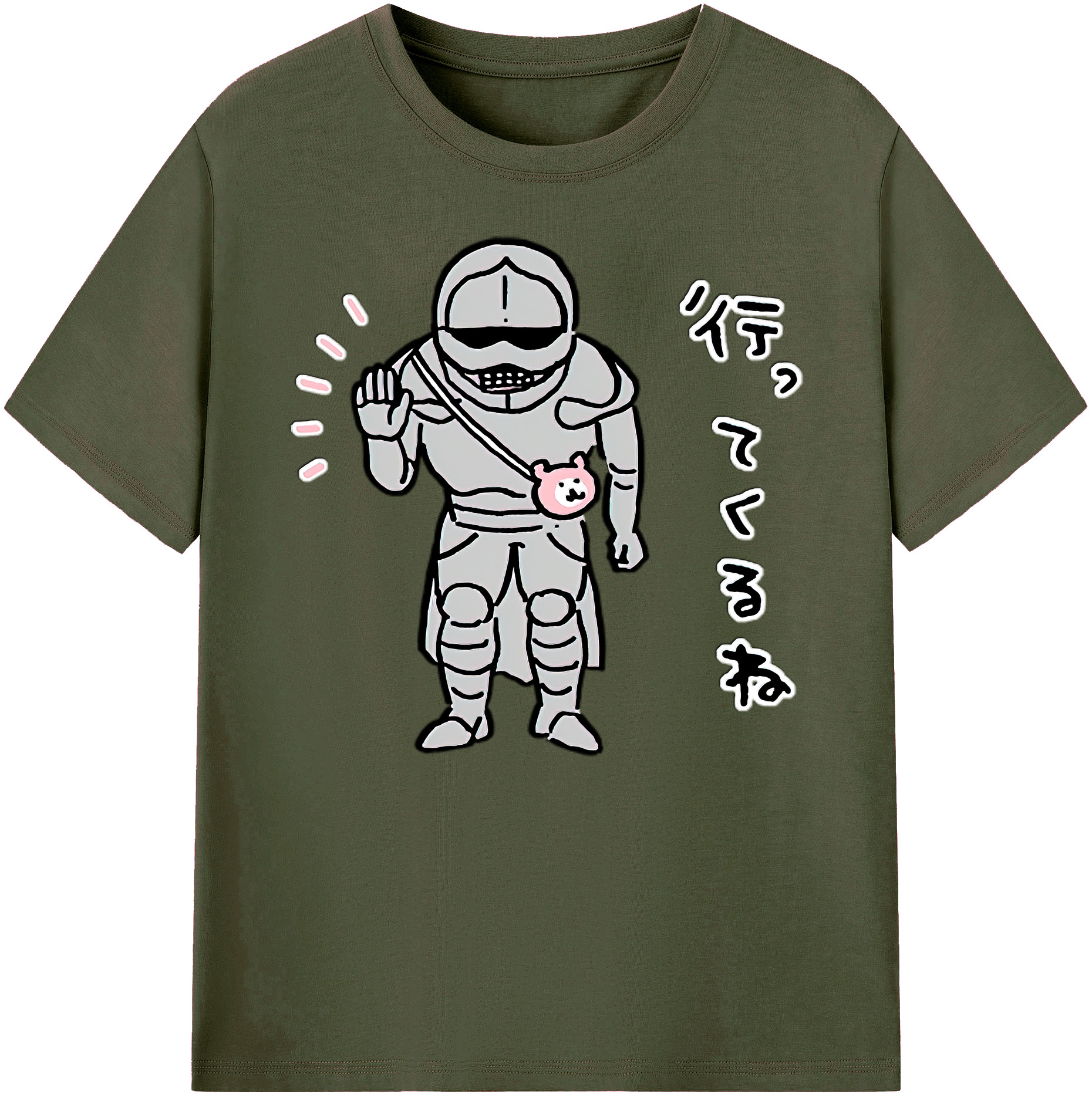 （画像用） ちいかわ 労働の鎧さん Chii-kawa Mr. Armor of Labor 綿100％ メンズ半袖Tシャツ｜肌触りやわらか＆通気性